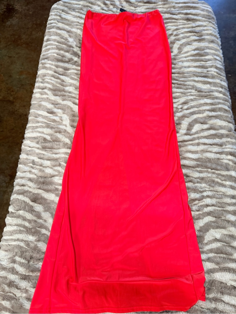 Boohoo Red Maxi Skirt with Elastic Waist